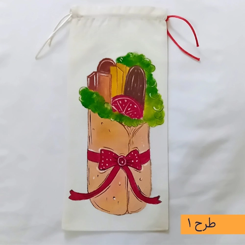 کیسه لقمه برکت پارچه‌ای نقاشی‌ شده