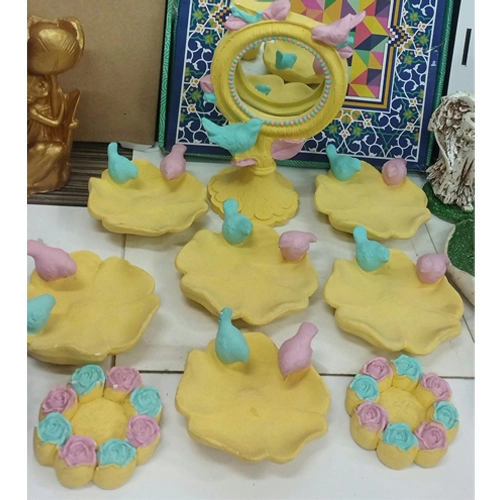 هفت‌سین ۸ پارچه گچی طرح پرنده