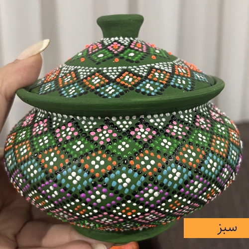 قندان سفالی نقطه کوبی