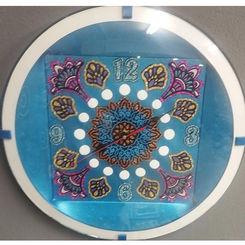 ساعت دکوراتیو دست‌ساز طرح پرشنگ و ماندالا