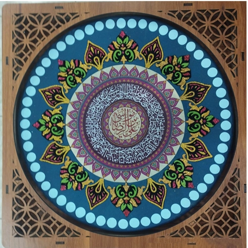 تابلوی دیوارکوب امام رضا با قاب لیزری چوبی